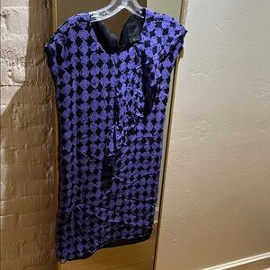 Anna Sui Silk Purple and Black Mini Dress